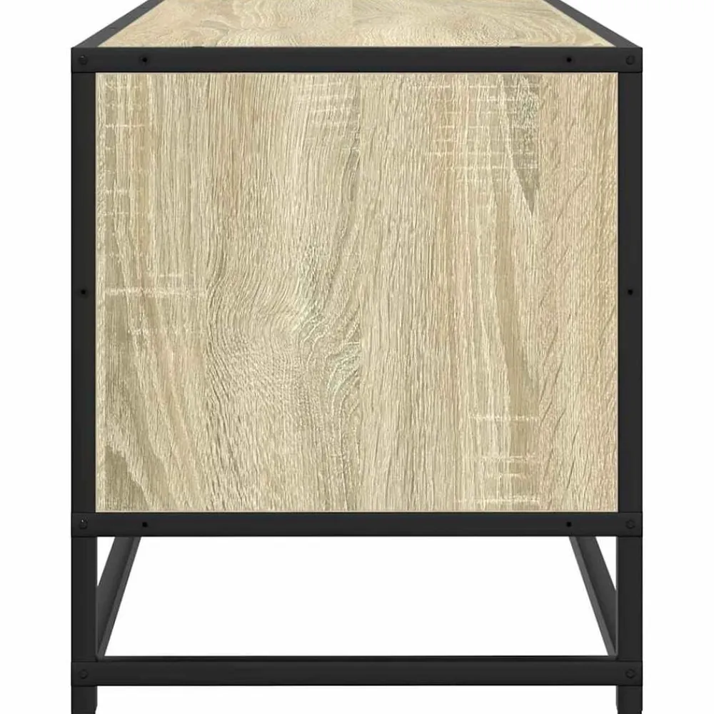 vidaXL Muebles Tv-Mueble TV metal y madera ingeniería 80x34,5x40 cm
