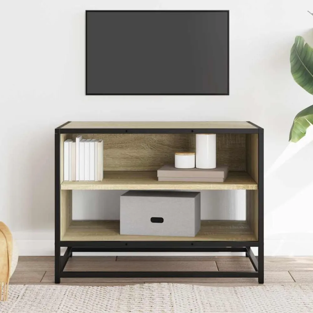 vidaXL Muebles Tv-Mueble TV metal y madera ingeniería 61x40x46 cm