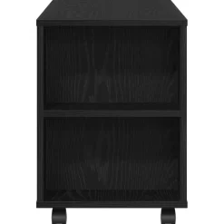 vidaXL Mueble TV ruedas madera ingeniería 102x34,5x43cm Roble negro Online