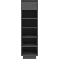 vidaXL Mueble zapatero de madera maciza de pino 30x34x105 cm Gris Sale