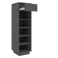 vidaXL Mueble zapatero de madera maciza de pino 30x34x105 cm Gris Sale