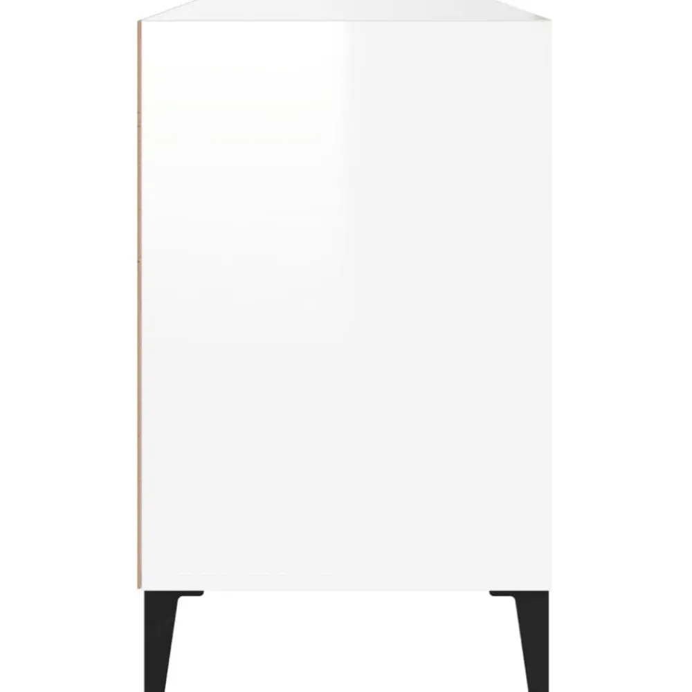 vidaXL Productos Del Hogar-Mueble zapatero madera contrachapada blanco brillo 102x36x60 cm