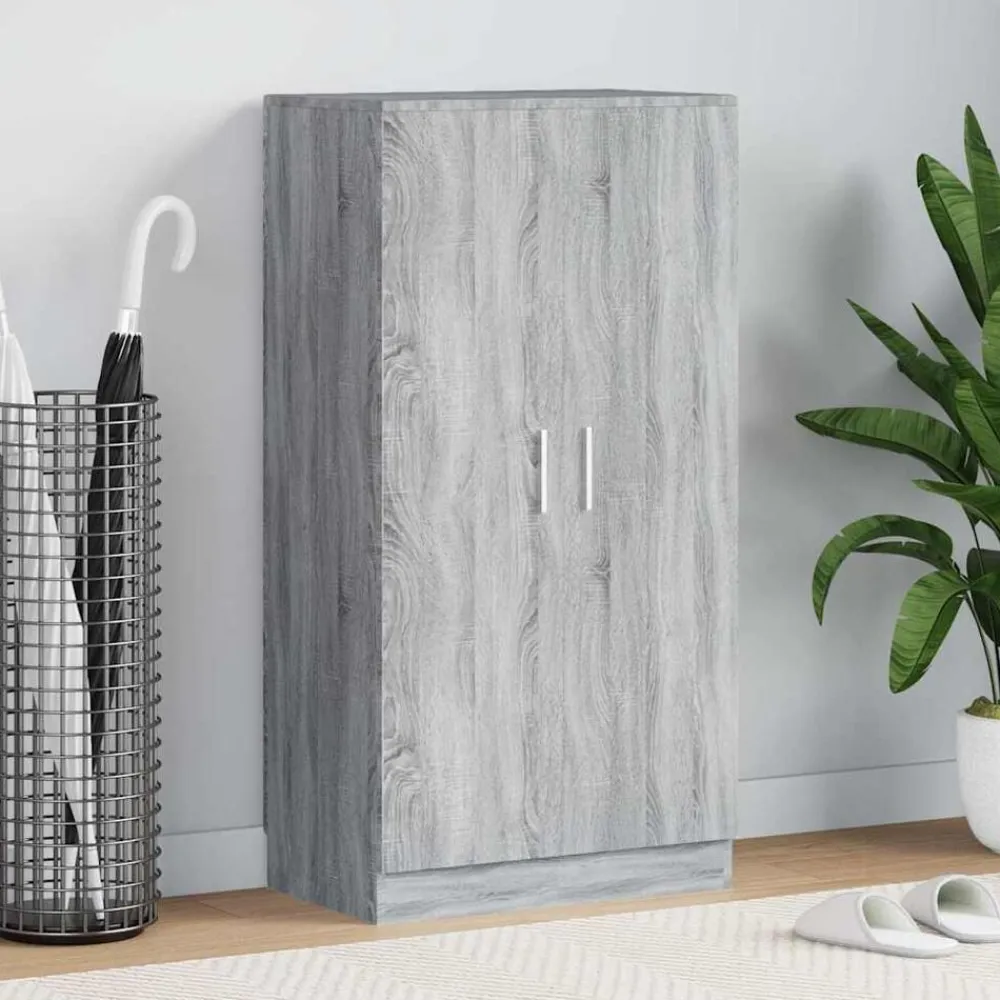 vidaXL Mueble zapatero madera contrachapada 55x35x108 cm Gris sonoma Clearance