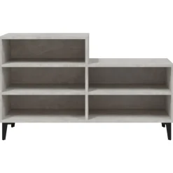 vidaXL Productos Del Hogar-Mueble zapatero madera contrachapada gris hormigón 102x36x60 cm