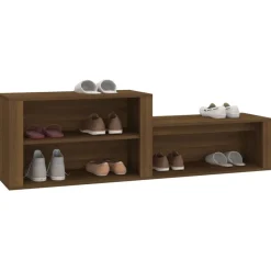 vidaXL Productos Del Hogar-Mueble zapatero madera contrachapada marrón roble 150x35x45 cm