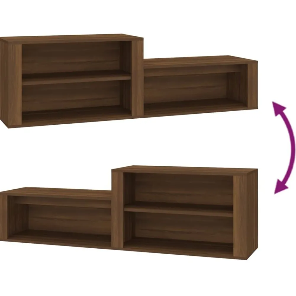 vidaXL Productos Del Hogar-Mueble zapatero madera contrachapada marrón roble 150x35x45 cm