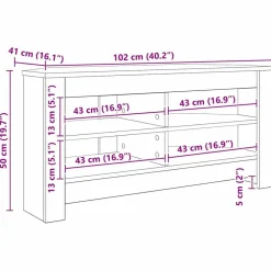 vidaXL MuebledeTVdeesquina 102 x 40,5 x 45 cm Roble ahumado Sale