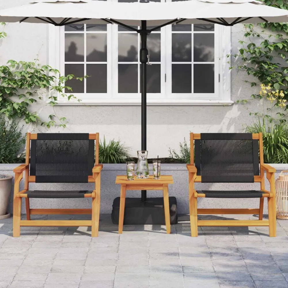 vidaXL Muebles de jardín 2 pcs 67 x 76 x 73 cm Negro Sale