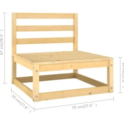 vidaXL Muebles de jardín 6 piezas con cojines de madera de pino maciza Natural Discount