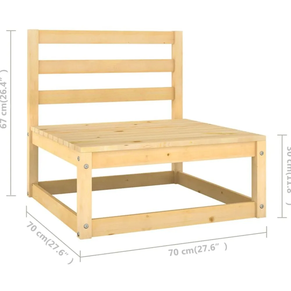 vidaXL Muebles de jardín 6 piezas con cojines de madera de pino maciza Natural Discount