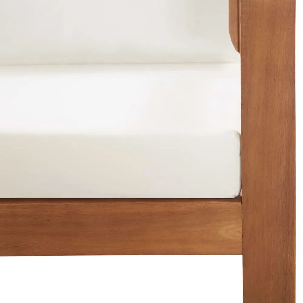 vidaXL Muebles de jardín 4 piezas con cojines madera maciza de acacia Crema Best
