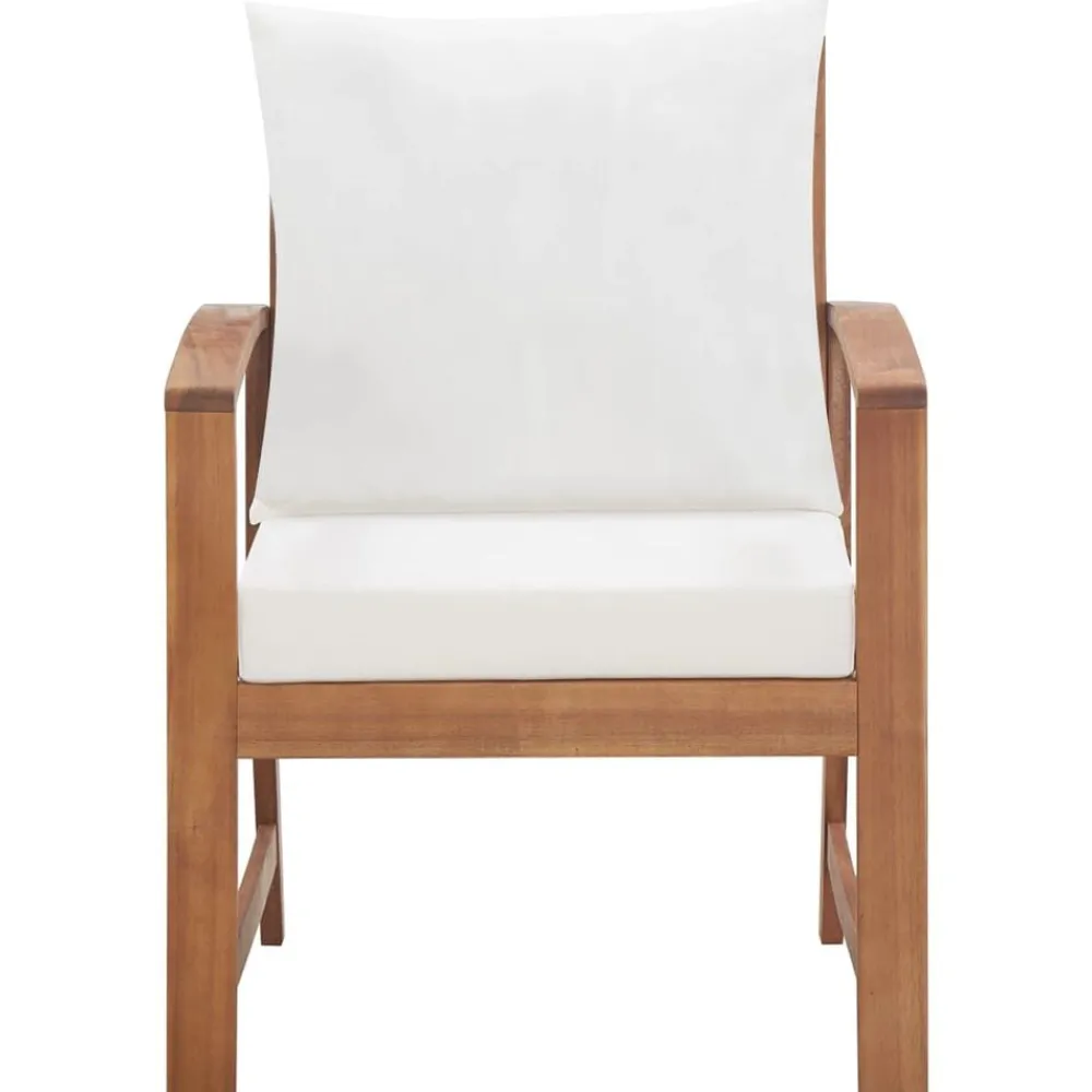 vidaXL Muebles de jardín 4 piezas con cojines madera maciza de acacia Crema Best