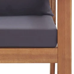vidaXL Muebles de jardín 4 piezas con cojines madera acacia maciza Marr&oacute;n y gris Outlet