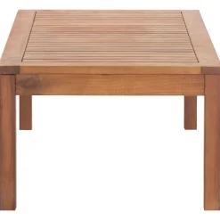 vidaXL Muebles de jardín 4 piezas con cojines madera acacia maciza Marr&oacute;n y gris Outlet