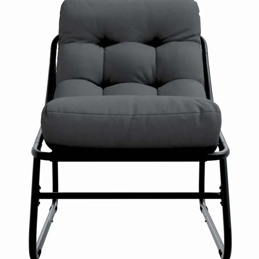 vidaXL Muebles de jardín con cojín 2 pcs Negro 60,5 x 81 x 71 cm Online
