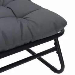 vidaXL Muebles de jardín con cojín 2 pcs Negro 60,5 x 81 x 71 cm Online
