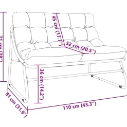 vidaXL Muebles De Jardín-Muebles de jardín con cojín Negro 110 x 81 x 71 cm