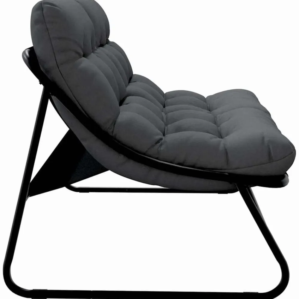 vidaXL Muebles De Jardín-Muebles de jardín con cojín Negro 110 x 81 x 71 cm