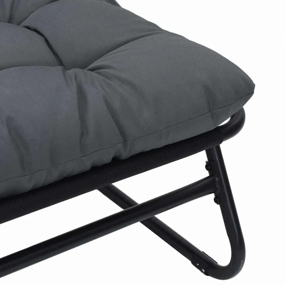 vidaXL Muebles De Jardín-Muebles de jardín con cojín Negro 110 x 81 x 71 cm