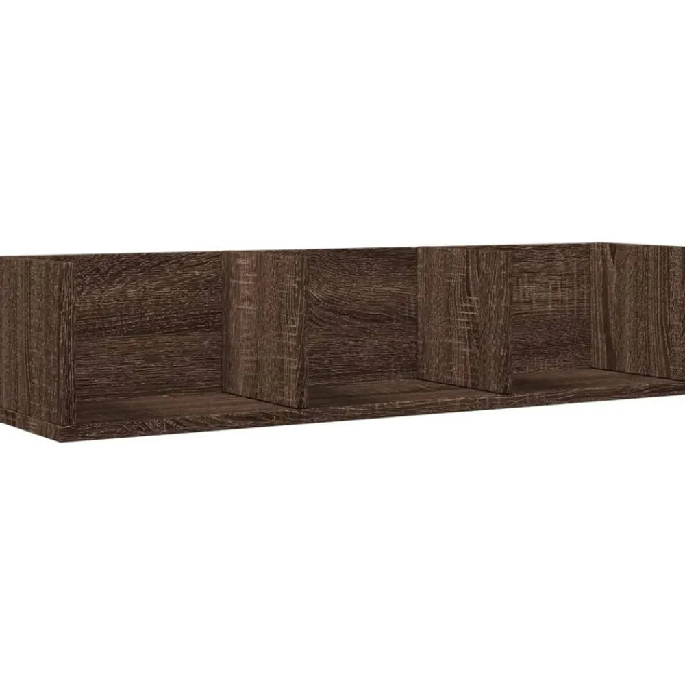 vidaXL Estanterías-Muebles de pared 2 unidades madera de ingeniería marrón roble