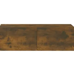 vidaXL Muebles de pared de TV 2 uds madera 100x30x30 cm Roble ahumado New