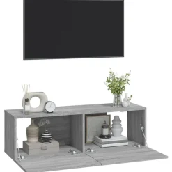 vidaXL Muebles Tv-Muebles de pared para TV 2 uds madera 100x30x30 cm