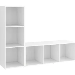 vidaXL Muebles Tv-Muebles de salón 2 piezas madera ingeniería 107x35x37 cm