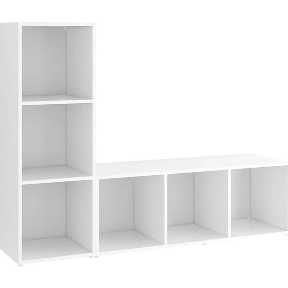 vidaXL Muebles Tv-Muebles de salón 2 piezas madera ingeniería 107x35x37 cm