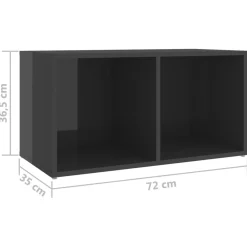 vidaXL Muebles Tv-Muebles de salón 2 piezas madera de ingeniería gris brillo
