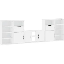 vidaXL Muebles de TV 5 uds. con almacenaje "ODDA" madera pino Blanco Clearance