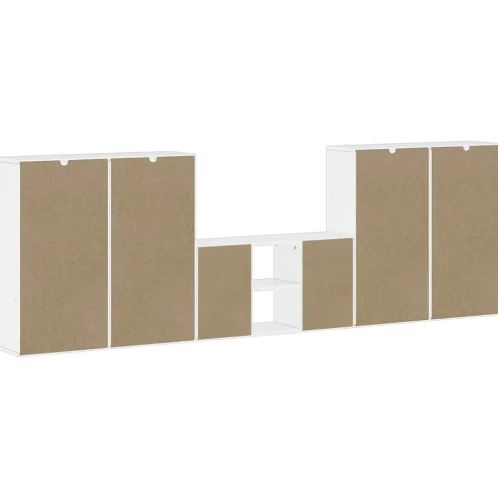 vidaXL Muebles de TV 5 uds. con almacenaje "ODDA" madera pino Blanco Clearance