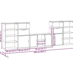 vidaXL Muebles de TV 5 uds. con almacenaje