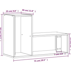 vidaXL Muebles de TV 2 uds madera ingeniería 75x30x50 cm Gris sonoma Sale