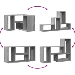 vidaXL Muebles de TV 2 uds madera ingeniería 75x30x50 cm Gris sonoma Sale