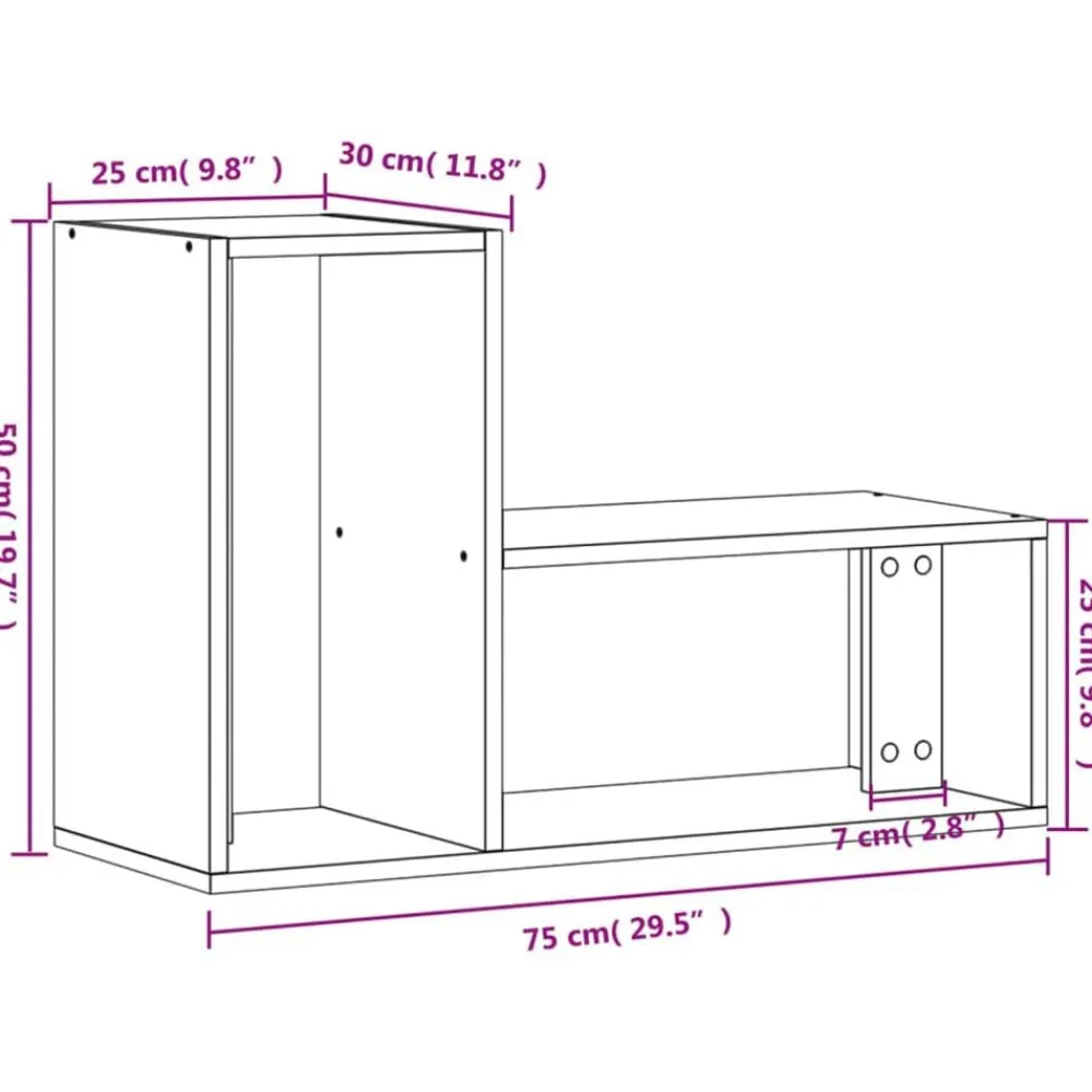 vidaXL Muebles Tv-Muebles de TV 2 uds madera ingeniería gris hormigón 75x30x50 cm
