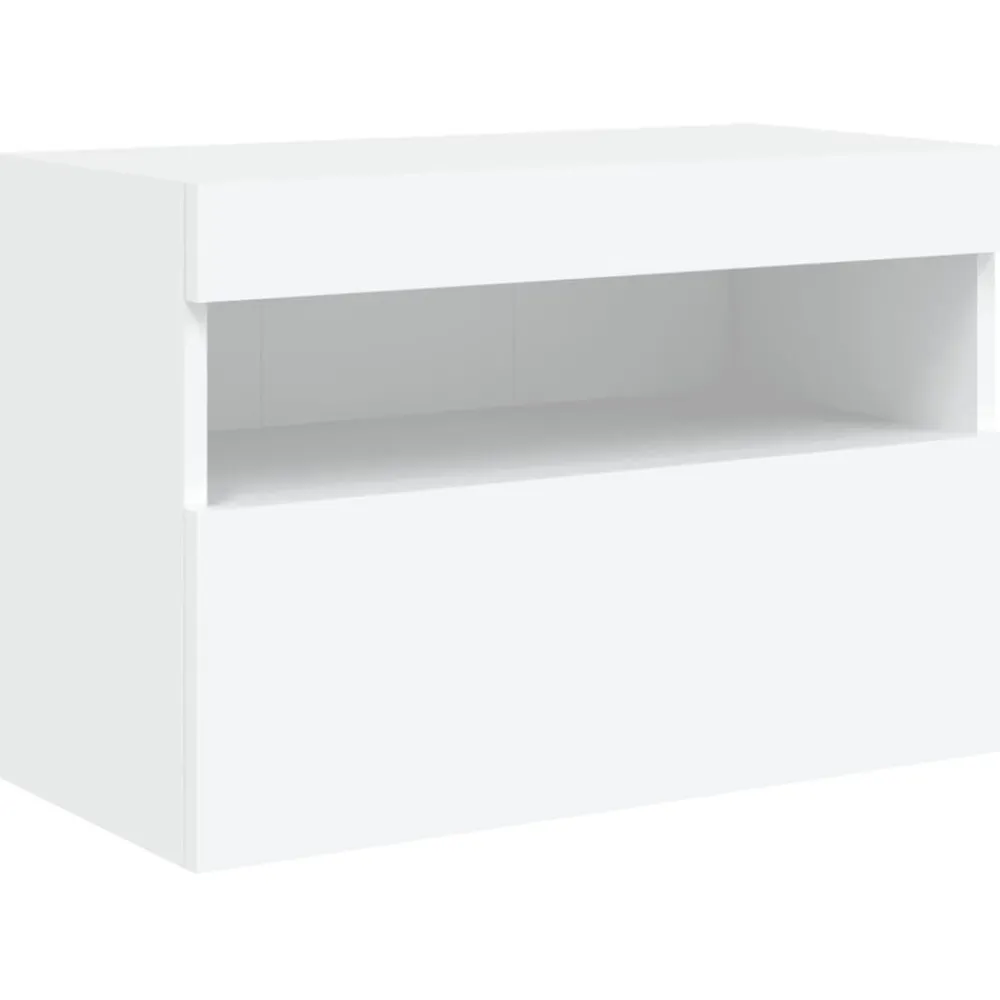 vidaXL Muebles de TV de pared con LED 6 pzas madera ingeniería Blanco Outlet