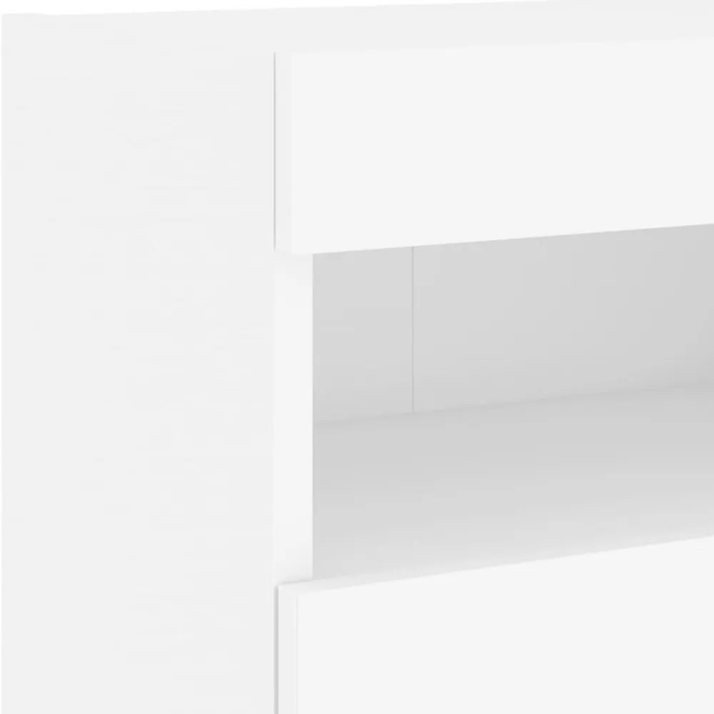 vidaXL Muebles de TV de pared con LED 6 pzas madera ingeniería Blanco Outlet