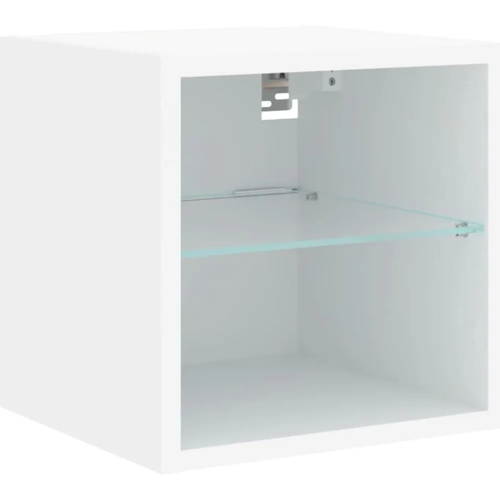 vidaXL Muebles de TV de pared con LED 6 pzas madera ingeniería Blanco Outlet