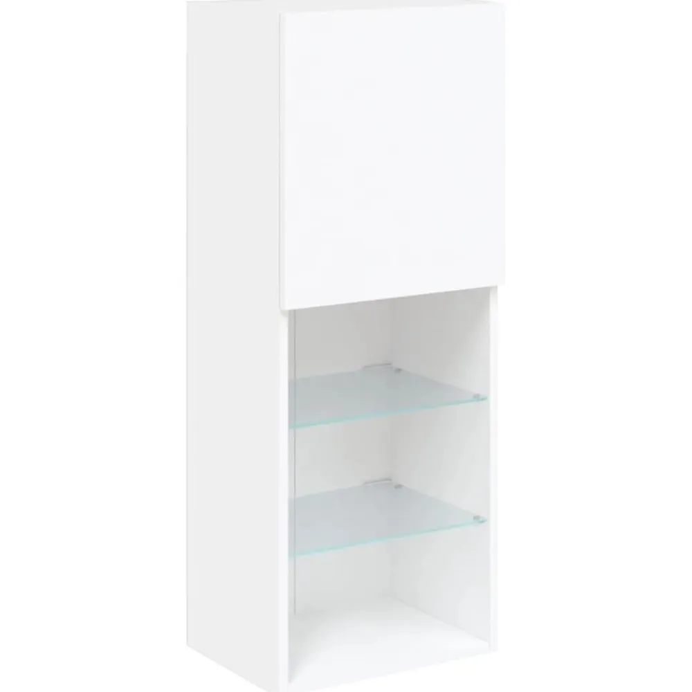 vidaXL Muebles de TV de pared con LED 6 pzas madera ingeniería Blanco Outlet