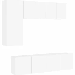 vidaXL Muebles Tv-Muebles de TV de pared 5 piezas madera de ingeniería