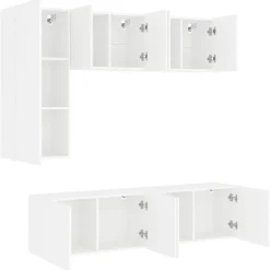 vidaXL Muebles Tv-Muebles de TV de pared 5 piezas madera de ingeniería