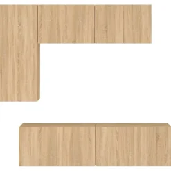 vidaXL Muebles Tv-Muebles de TV de pared 5 pzas madera de ingeniería
