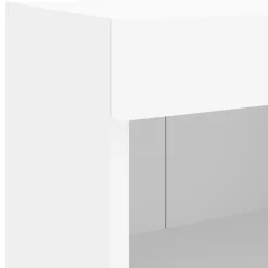 vidaXL Muebles de TV de pared con luces LED 4 piezas Blanco Outlet