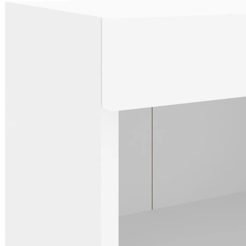 vidaXL Muebles de TV de pared con luces LED 4 piezas Blanco Outlet