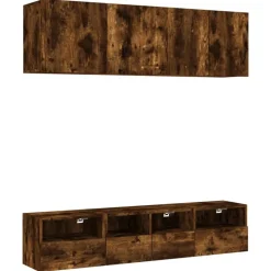 vidaXL Muebles Tv-Muebles de TV de pared 5 pzas madera ingeniería