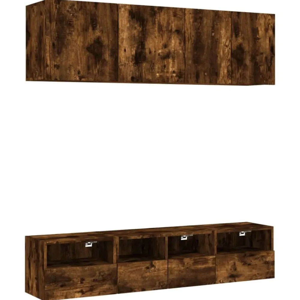 vidaXL Muebles Tv-Muebles de TV de pared 5 pzas madera ingeniería