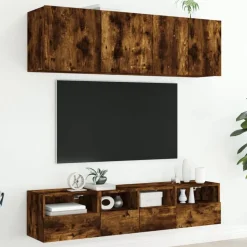 vidaXL Muebles Tv-Muebles de TV de pared 5 pzas madera ingeniería