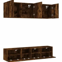 vidaXL Muebles Tv-Muebles de TV de pared 5 pzas madera ingeniería