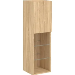 vidaXL Muebles Tv-Muebles de TV de pared con luces LED 7 piezas