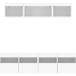 vidaXL Muebles Tv-Muebles de TV de pared con LED 5 pzas madera ingeniería